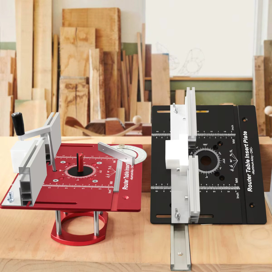 FNICEL Oberfrästisch-Einsatzplatten-Set mit Oberfräsen-Aufzügen für die Holzbearbeitung - Bild 3