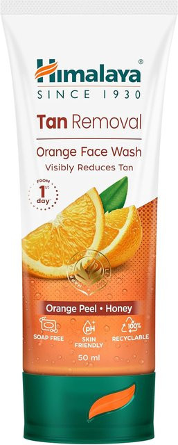 Himalaya Tan Removal Gesichtswaschgel mit Orangenschalenextrakt, 50 ml, Empfindliche Haut - Bild 1