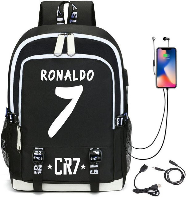 3-teiliges Schulrucksack-Set aus Oxford-Stoff in Schwarz mit Schultasche und Federmäppchen, H x B x T: 44 x 30 x 15 cm - Bild 1