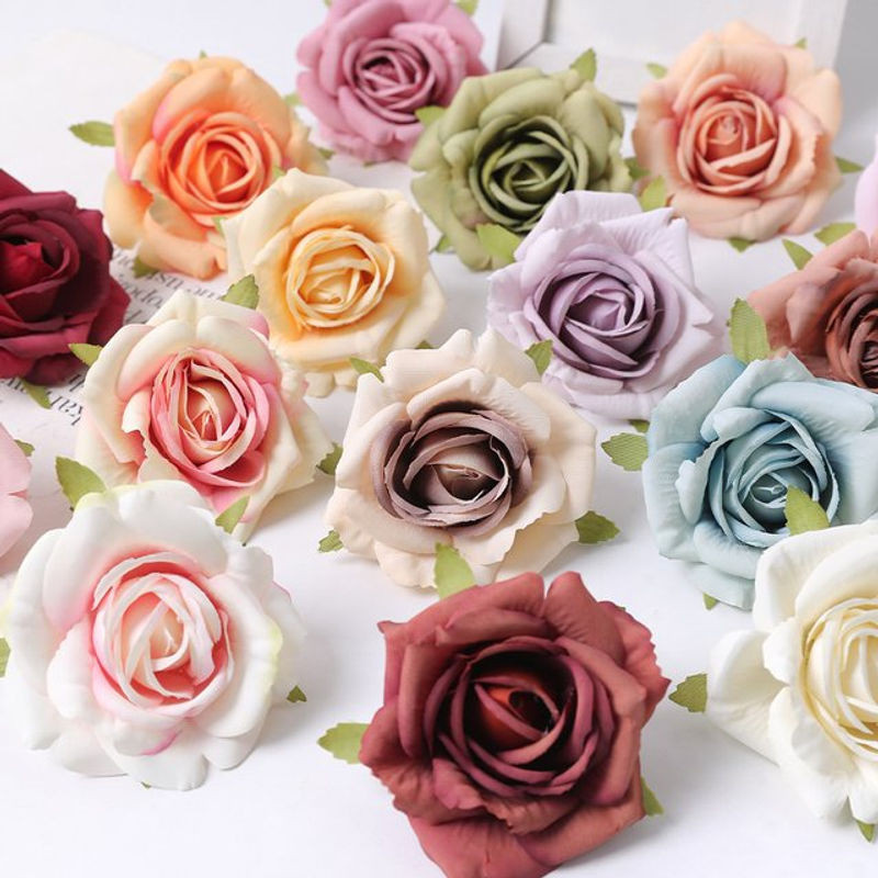 Set aus 5 oder 10 Stück künstliche Rosen aus Seide in Weiß und Mehrfarbig für deine Hochzeits-, Garten- und Partydekoration sowie für DIY-Handwerk und Girlanden - Bild 1