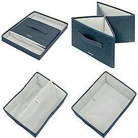 Leitz Stoff-Aufbewahrungsbox mit Deckel für A4, 2er-Pack, Blau und Grau, B/T/H: 28,5 x 38,0 x 20,3 cm - Bild 3