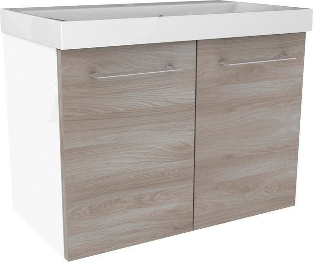Fackelmann Waschtischunterschrank Lima für Badezimmer und Gäste-WC, Weiß matt, B/H/T: 60,0 x 42,0 x 35,0 cm - Bild 1