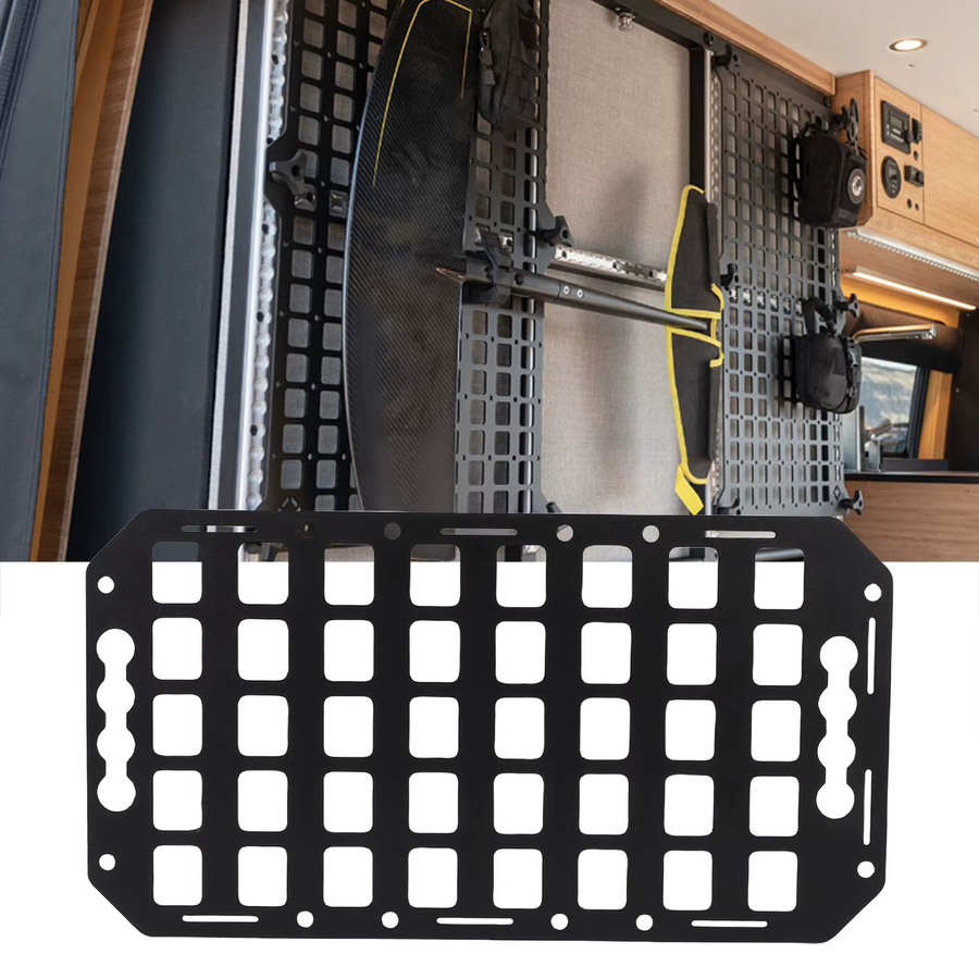 Aluminium Molle-Panel für LKW, SUVs und Wohnmobile mit L-Schienen, Schwarz, B/H: 42,2 x 22,5 cm - Bild 2