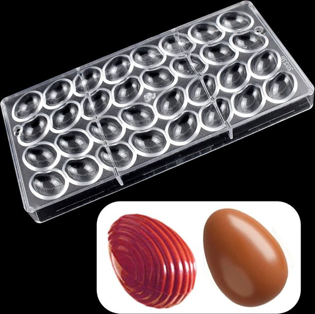 ALICAKE Schokoladenform für kleine ovale Ostereier aus transparentem Polycarbonat zum Backen von Schokolade und Süßwaren - Bild 1