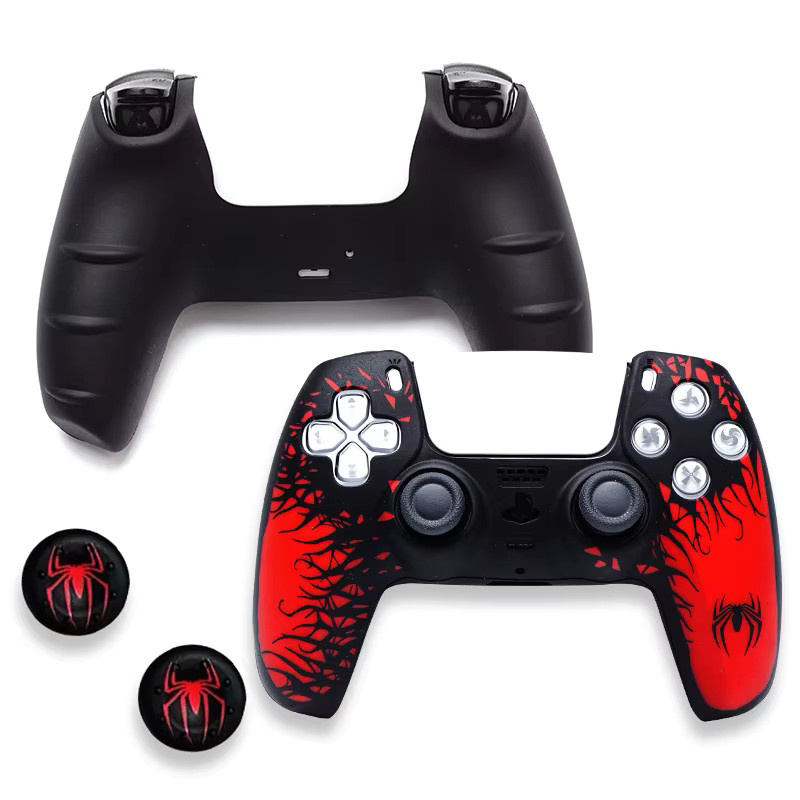 ERIKOLE Schutzhülle für PS5 Controller mit Touchpad-Aufklebern und 2 Daumengriffen aus Silikon für PlayStation 5 - Bild 2