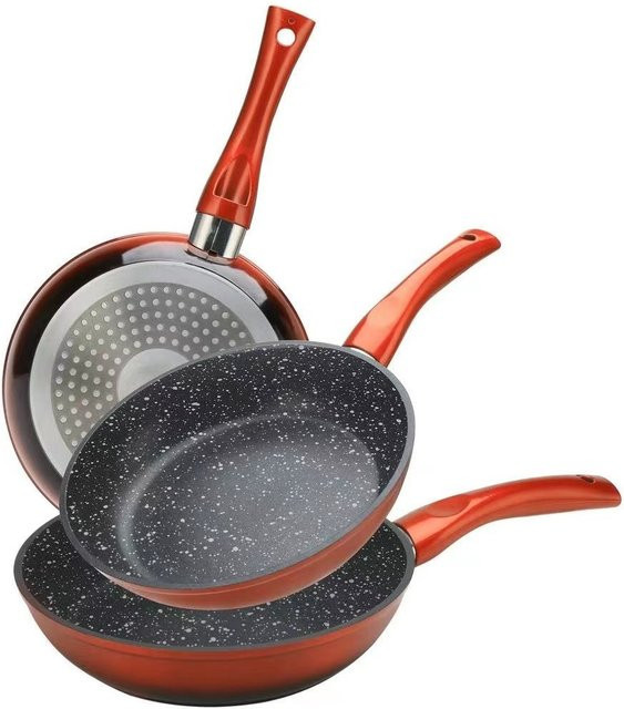 3tlg Cheffinger Pfannenset Induktion mit Keramikbeschichtung in Orange, Durchmesser: 20 cm, 24 cm, 28 cm - Bild 1