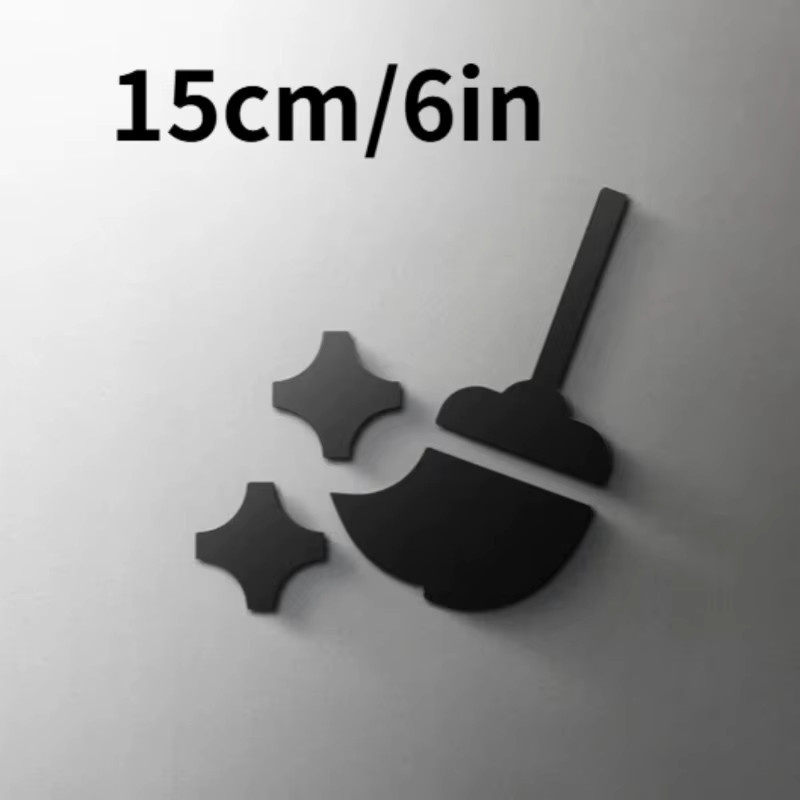 CIFBUY 3D-Acryl-Waschraum-Schild in Schwarz, selbstklebend, Kunststoff mit Metalldekor-Optik, Breite: 15,0 cm, Höhe: 15,0 cm - Bild 4