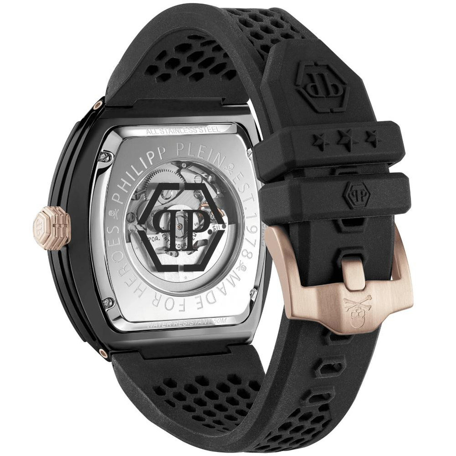 Philipp Plein Armbanduhr Automatik, Keramik, Silikon, Schwarz, Herren - Bild 2