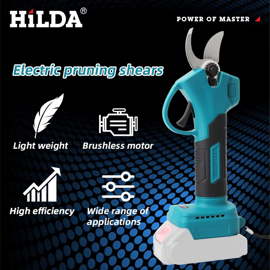 HILDA Bürstenlose elektrische Gartenschere in Turquoise mit Akku für Obstbäume und Äste - Bild 2
