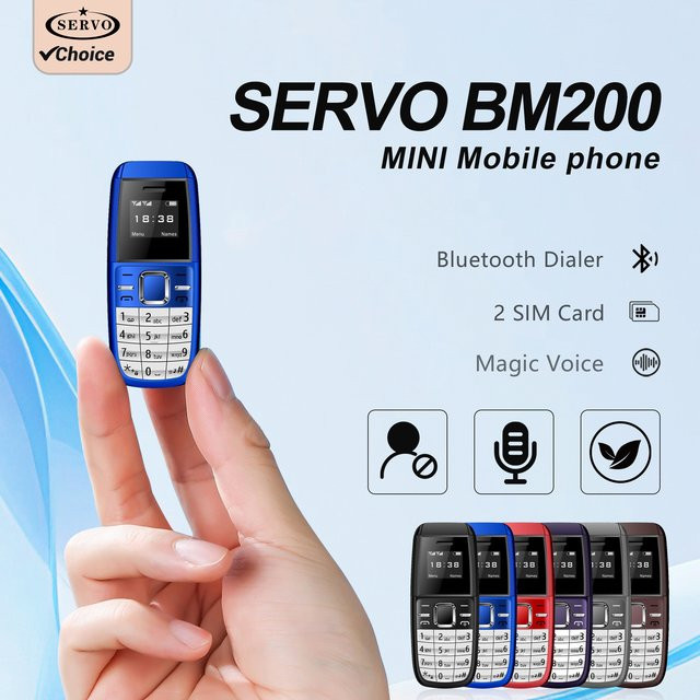 SERVO BM200 Mini-Tastenhandy mit 2G, GSM, 2 SIM-Karten und Bluetooth in Rot - Bild 1