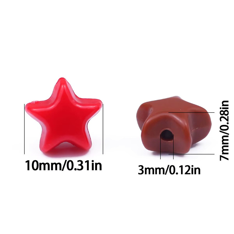 Sternperlen Acryl, Mehrfarbig, 10mm, Unisex - Bild 2