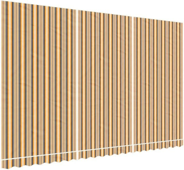 vidaXL Markisenbespannung aus Polyester, Mehrfarbig Gestreift (Orange/Schwarz), B: 500 cm, H: 300 cm - Bild 1