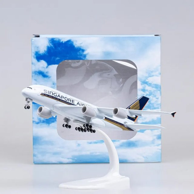 ZOCO Singapur A380 Flugzeugmodell, Miniaturflugzeug, Metall, 18 cm - Bild 1