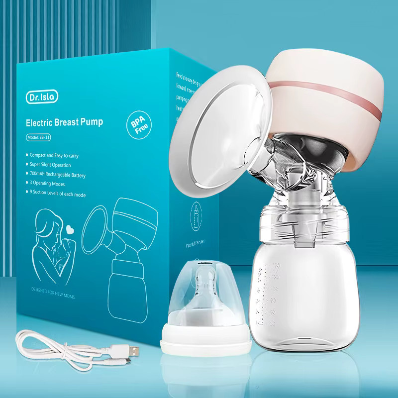 MAMIJOY Tragbare elektrische Milchpumpe, USB-aufladbar und geräuschlos, Wearable Milchextraktor in Blau und Weiß - Bild 2