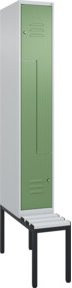 C+P Z-Spind Classic PLUS Sitzbank mit 2 Fächern und Zylinderschloss, Kunststoff-Sitzfläche, B/H/T: 212,0 x 81,5 x 30,0 cm - Bild 1