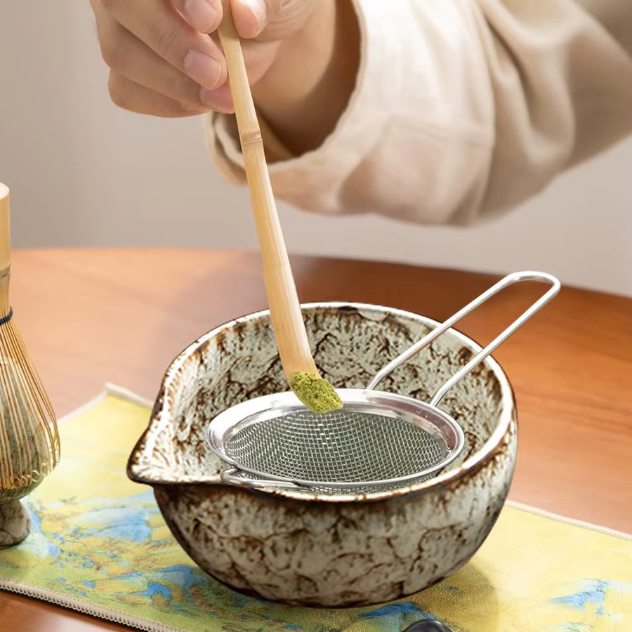 6-teiliges japanisches Matcha Tee-Set von MYVIT aus Bambus in Türkis mit Schale und Zubehör - Bild 4