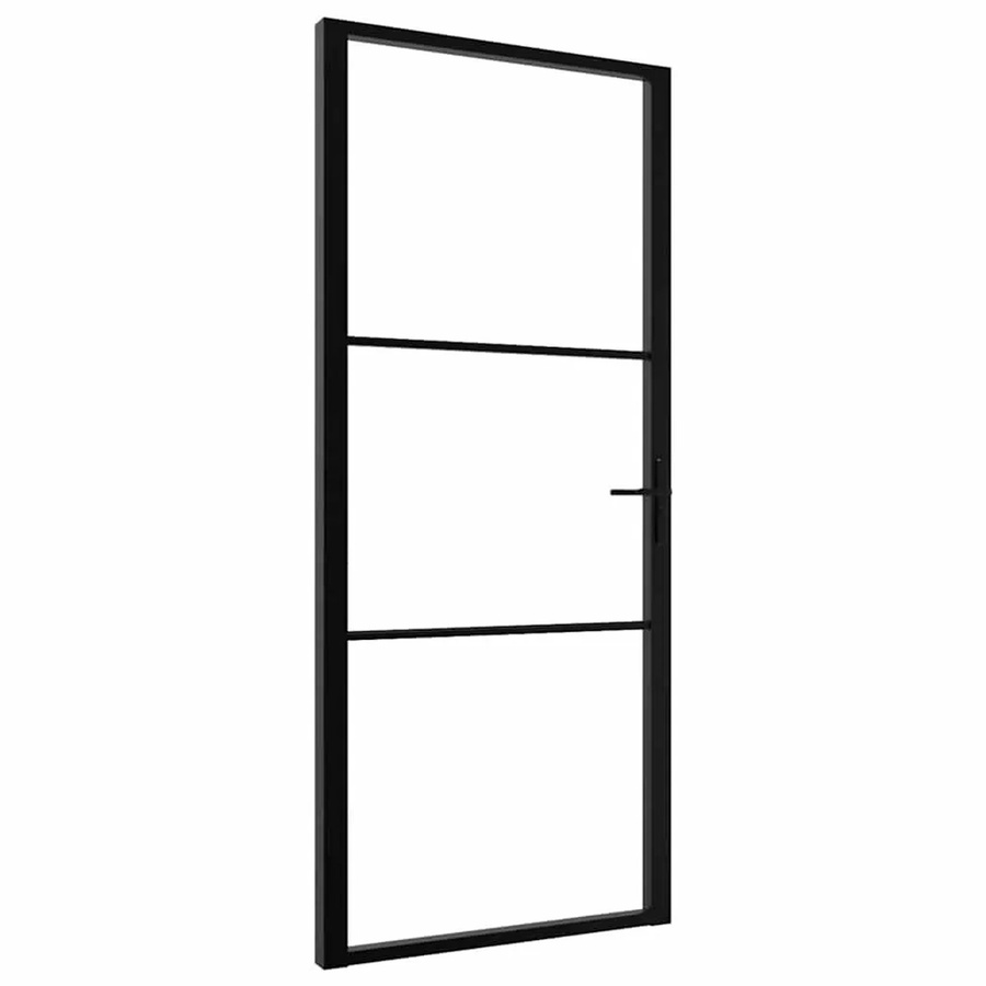 vidaXL Innentür aus ESG-Glas und Aluminium in Schwarz, modern, B/H: 102,5 x 201,5 cm - Bild 2