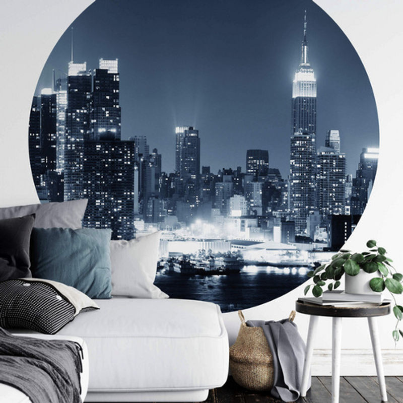 K&L Wall Art Vliestapete Runde Vliestapete New York Skyline Stadt mehrfarbig matt B/H: 633 x 284 cm - Bild 2