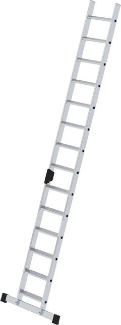 PROREGAL Stufen-Anlegeleiter mit Standard-Traverse, 14 Stufen, Silber - Bild 1