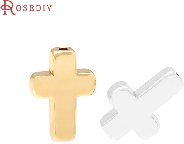 Rosediy Armband, goldfarbenes Messing, Kreuz, Blumen, Schmetterling, Elefant - Bild 1