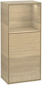 V&B Finion Seitenschrank mit LED-Wandbeleuchtung und Glasfachboden, links, B: 41,8 cm, H: 93,6 cm - Bild 1