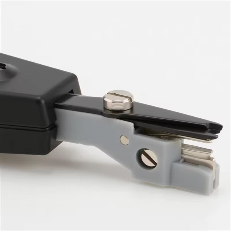 AOKIN Punch Down Tool mit Drahtschneider und Messer für RJ45 Keystone Jack, Netzwerkkabel und Patchpanel in Grau und Schwarz - Bild 2