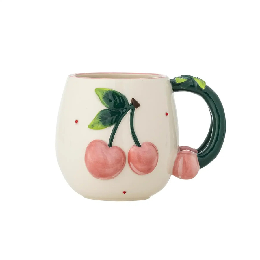 Bloomingville Becher aus Steingut in der Farbe Rosa Berrie mit 420 ml Inhalt - Bild 1
