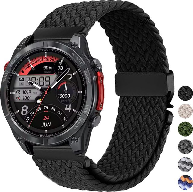 Xiaomi Uhrenarmband Nylon, geflochten, 22 mm, Schwarz, Unisex - Bild 1