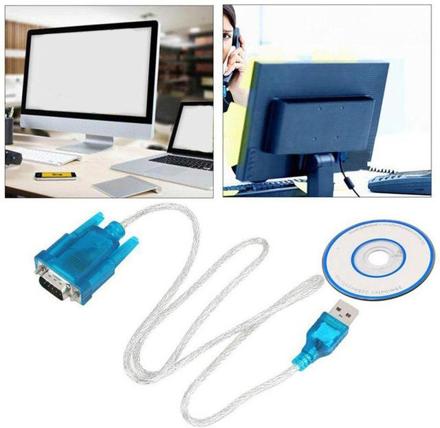 USB 2.0 auf RS232 COM-Port Adapter, serieller 9-poliger DB9 Konverter mit Buchse in Blau für Windows 10/7/8 - Bild 1