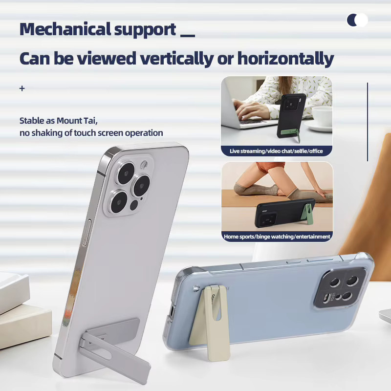 WSSHE Universeller ultradünner Handy-Aufkleberhalter aus Metall in Blau, zusammenklappbarer Mini-Mobiltelefonständer für iPhone und alle anderen Mobiltelefone - Bild 3