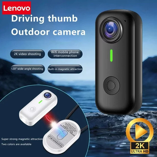 Lenovo Action Camera in Schwarz für Outdoor-Sport, Motorrad und Fahrrad mit 4K und 1080P Videoaufzeichnung - Bild 1