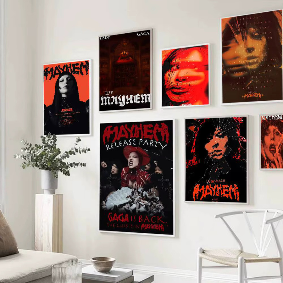 Vintage Wandkunst Lady Gaga Mayhem Poster von Potdemiel als ästhetische Wandmalerei für dein Zuhause oder Café ohne Rahmen - Bild 3