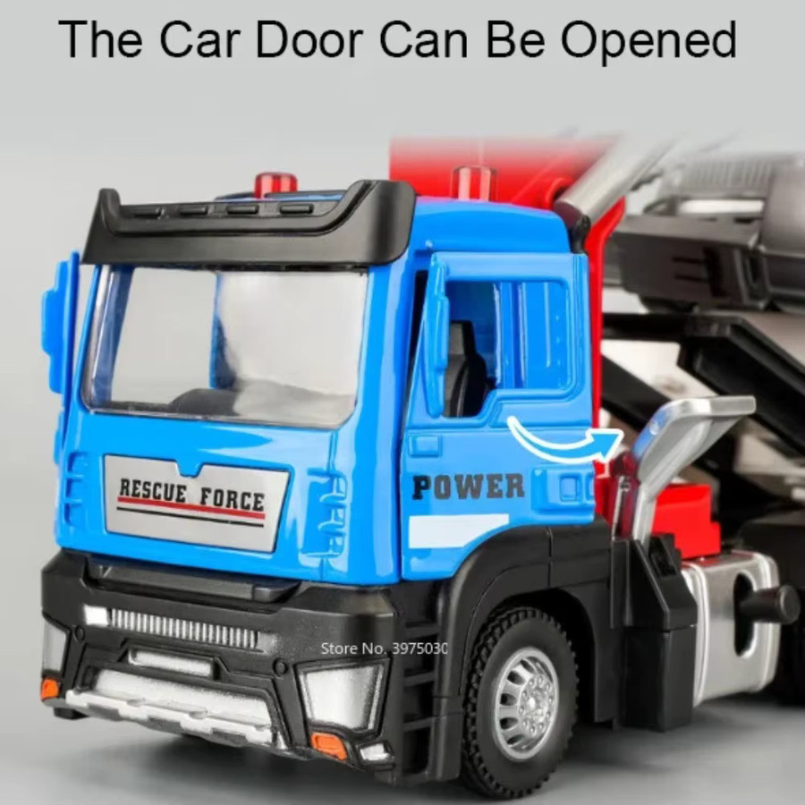 MAKEDA Fahrzeug Transport Kran Modell, 1:32, Metall, mit Licht und Sound - Bild 2