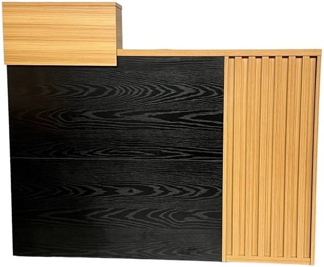 Jet-Line Empfangstheke Avignon modern in Schwarz und Eiche mit Arbeitsplatz, B: 120 cm, T: 50,5 cm, H: 100 cm - Bild 1