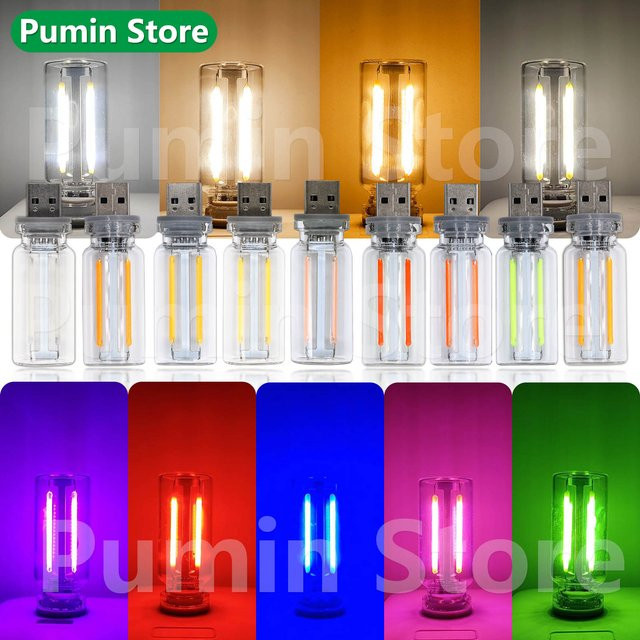 Retro LED USB Glühbirne für dekorative Beleuchtung, DC5V, 2200K Warmweiß und Multicolour - Bild 1