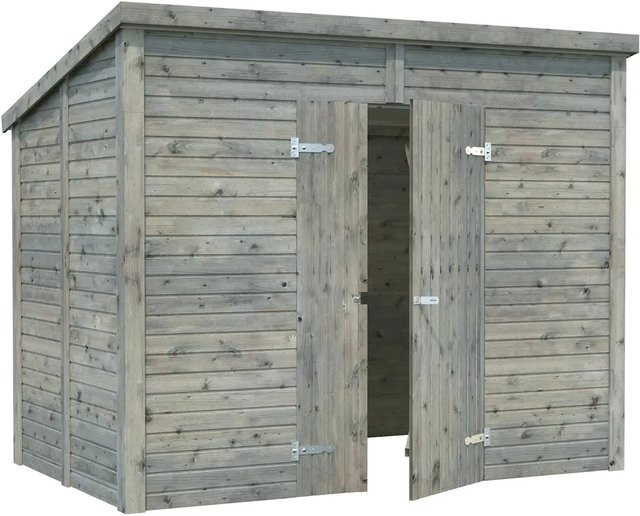 Palmako Elementhaus Leif Gartenhaus aus Fichtenholz in Grau mit Pultdach und Doppeltür B/H/T: 280 x 230 x 170 cm - Bild 1