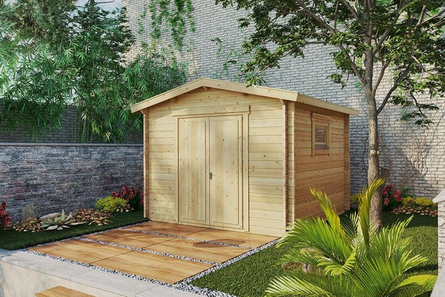 Gartenhaus Nora aus Nordischer Fichte in Braun, B/T/H: 3 x 3 x 3 m - Bild 1