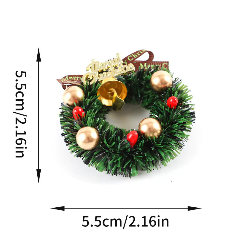 RIBBON HOUSE Weihnachtliche Mini-Blumenkranz Anhänger in Rot und Grün, 2er Packung - Bild 2