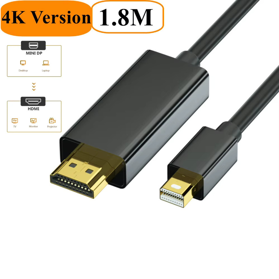 PzzPss Mini DisplayPort auf HDMI Adapter 4K UHD Konverter für MacBook Pro Air in Schwarz oder Weiß - Bild 5