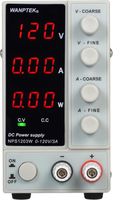 WANPTEK NPS1203W Schalt-DC-Netzteil 0-120V 0-3A mit 3-stelligem LED-Display in Weiß - Bild 1