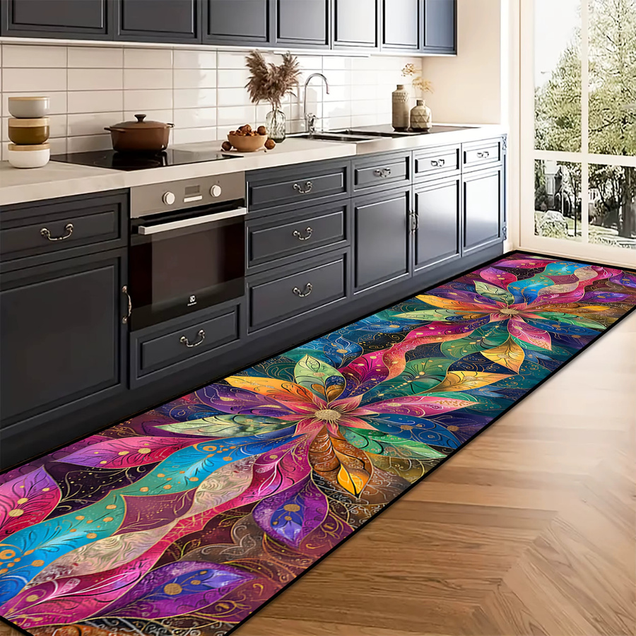 VIKAMA Floral Runner Teppich Multicolor Bodenmatte für Flur, Küche und Waschraum - Bild 3