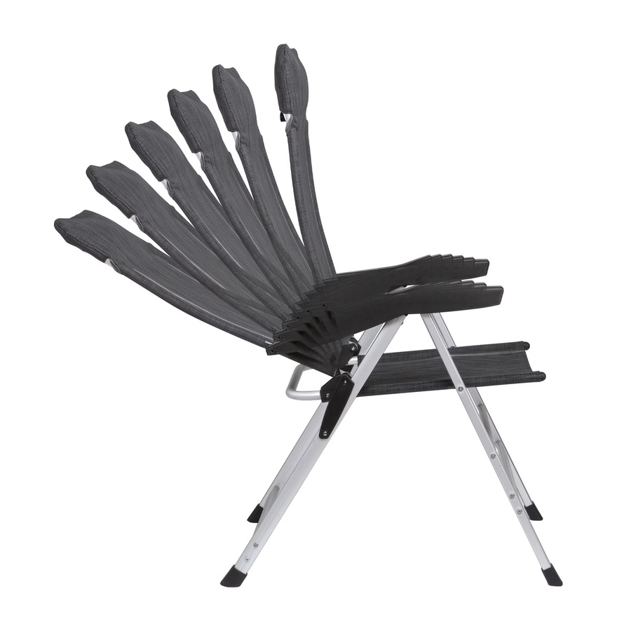 Brunner Campingstuhl Skye Syntex in Schwarz und Grau mit Armlehnen und Textilene-Bezug - Bild 2