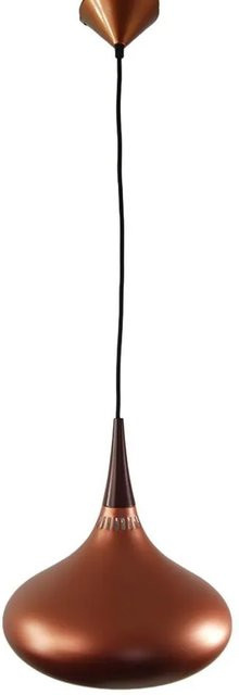 Dapo Pendelleuchte Rana in Kupfer mit Holzdetail, Durchmesser: 34 cm, E27, IP20 - Bild 1