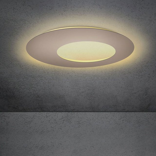 Escale Blade Open 79 LED Wand- und Deckenleuchte in Taupe mit Betonoptik und goldener Oberfläche, Up-Down Licht, 2700K - Bild 1