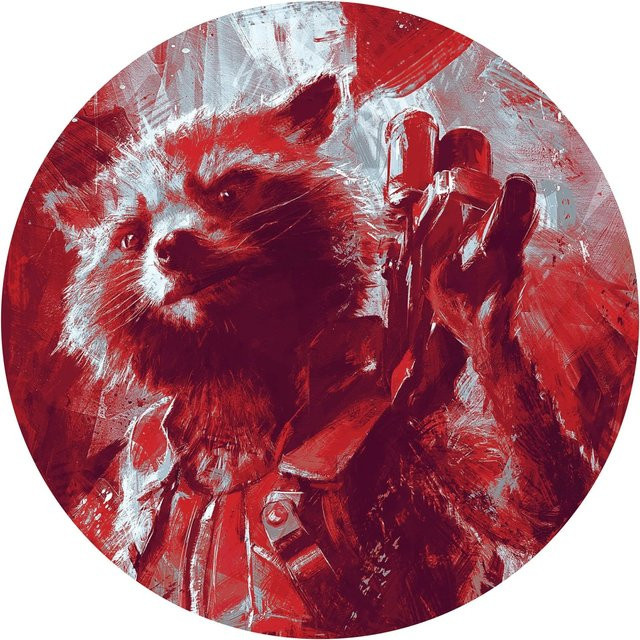 Komar Vliesfototapete Dot Avengers Painting Rocket Raccoon selbstklebend Ø 125 cm - Bild 1