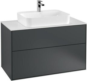 Villeroy & Boch Finion Waschtischunterschrank Wandmontage, Farbe Weiß/Grau, B: 100 cm, T: 60,3 cm - Bild 1