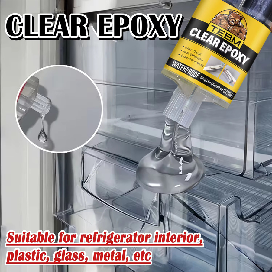 TEBM Epoxidharz-AB-Kleber transparent, 25 ml schnell trocknender Sofortkleber für Leder, Gummi, Holz und Metall - Bild 6