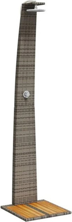 vidaXL Gartendusche aus Polyrattan und Akazienholz in Grau, B/T/H: 55 x 60 x 224 cm