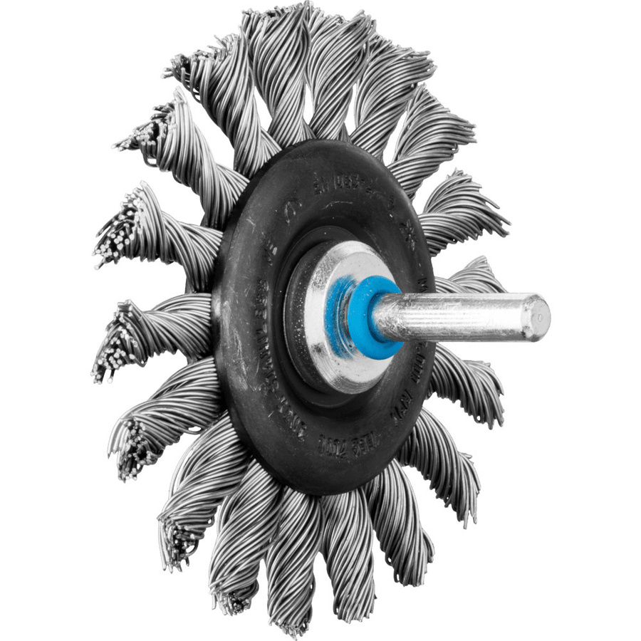 PFERD TOOLS Rundbürste gezopft RBG in Silber mit Edelstahl-Draht Ø 0,50 mm, Durchmesser: 76 mm, Schaft-Ø: 6 mm - Bild 1