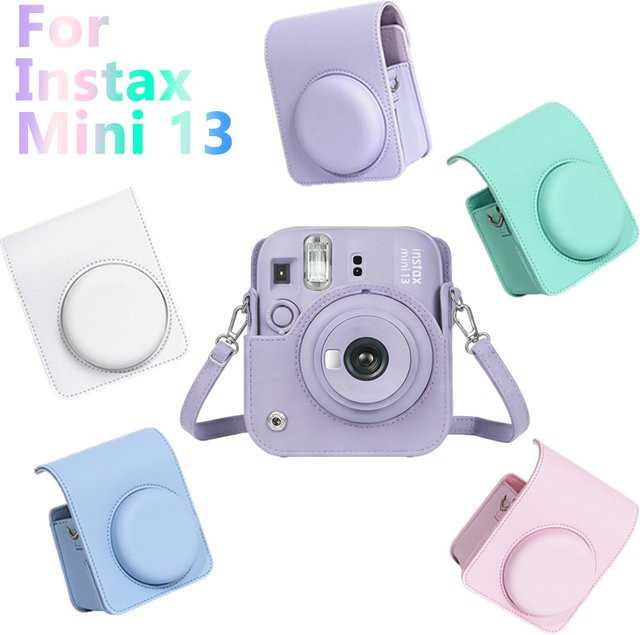 Fujifilm Schutzhülle aus PU-Leder für Instax Mini 13 Kamera in Pink mit Schultergurt - Bild 1